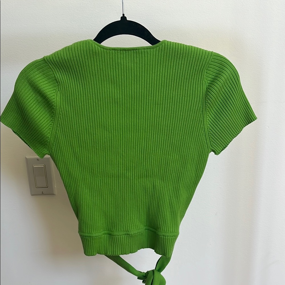 Wilfred Green Ribbed Wrap Blouse - Picture 4 of 5